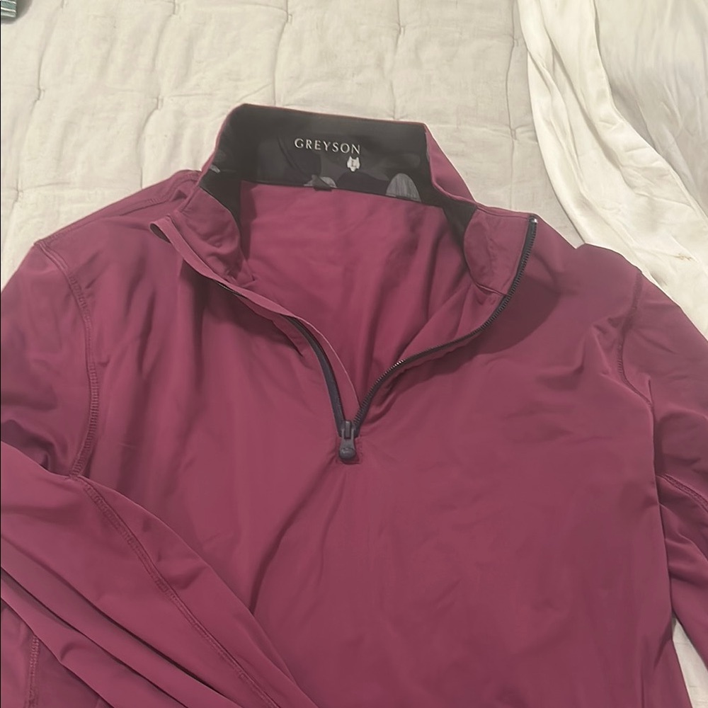 Greyson Burgundy Quarter-Zip Pullover size L